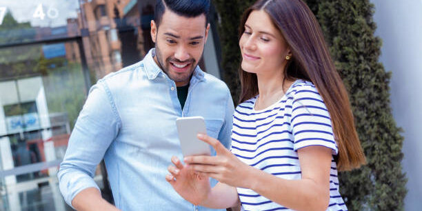 Business people discussing something about their work outside the office